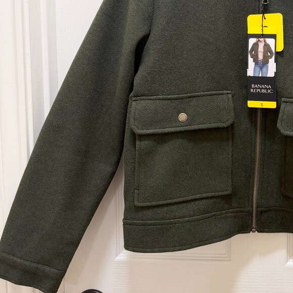 Banana Republic Women's Jacket Size S Dark Green Soft Brushed Fabric Casual NEW - Picture 7 of 16
